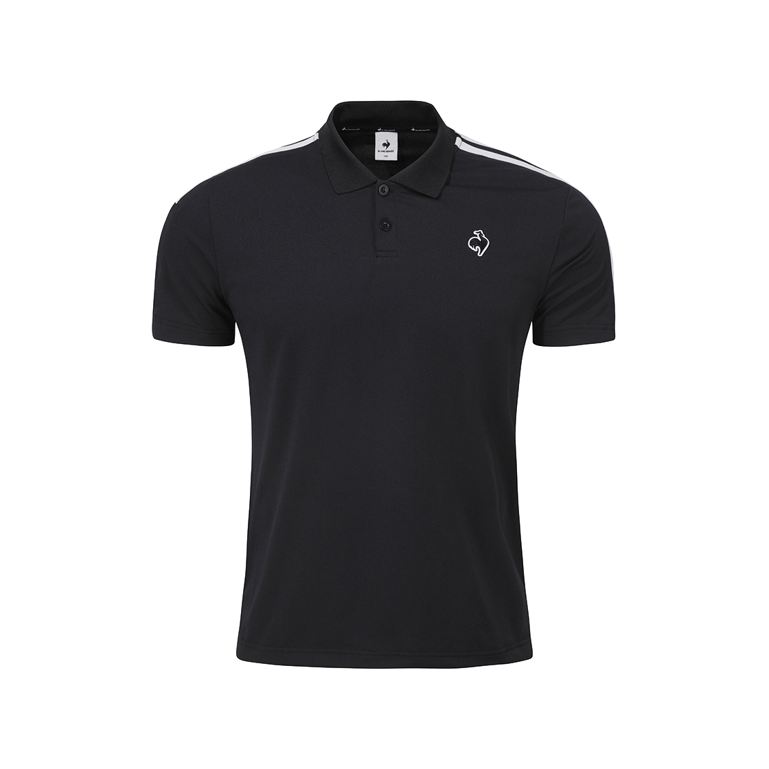 르꼬끄 스포르티브 유니 선데이 레귤러핏 폴로 티셔츠 - 블랙(QQ113TTS32)(le coq sportif Unisex Sunday Dualflex Pique Polo T-Shirt Black)