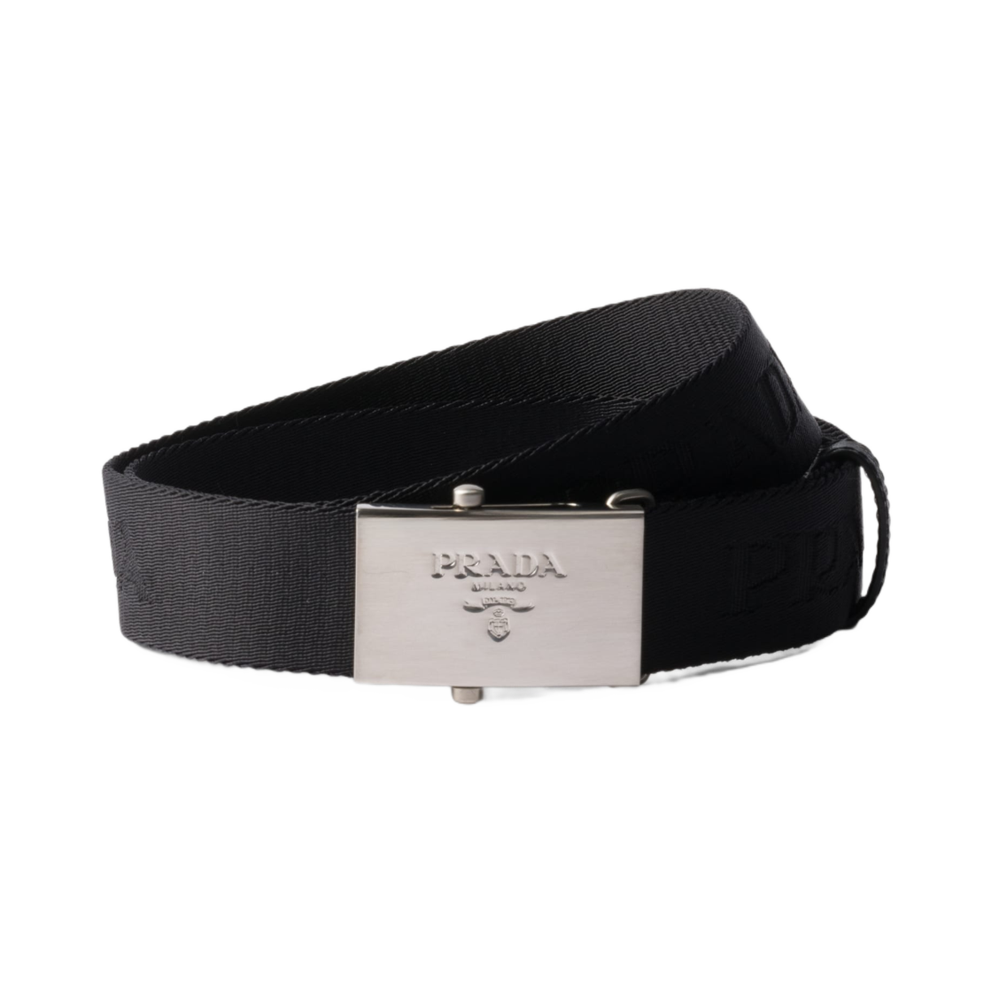 2CN098-2DKF-F0002 Prada Cotton Tape Belt Black