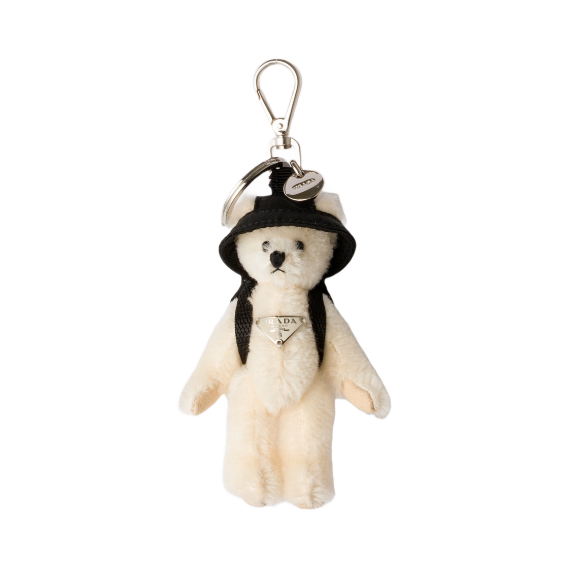 2TO054-2AP6-F0009 Prada Teddy Bag Charm With Metal Ring White