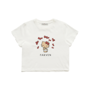 Farven x Tanning Hello Kitty Ribbon T-Shirt_White