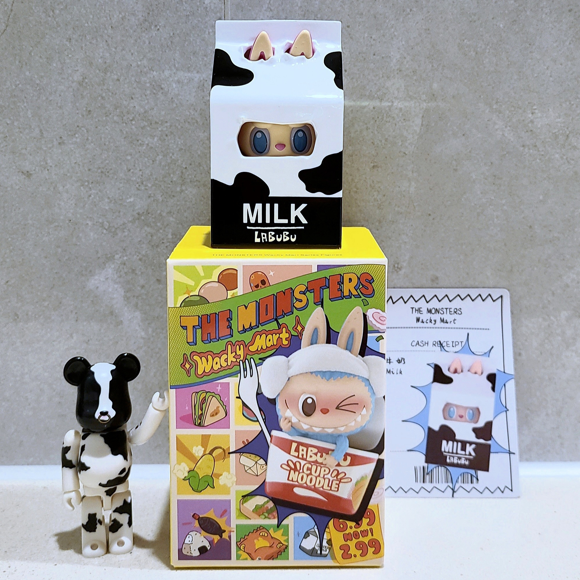 Pop Mart Labubu The Monsters Wacky Mart Series Figures Milk (Opened Case), Pop Mart Labubu The Monsters Wacky Mart Series Figures (1 Blind Box) 착용 스타일 - 1