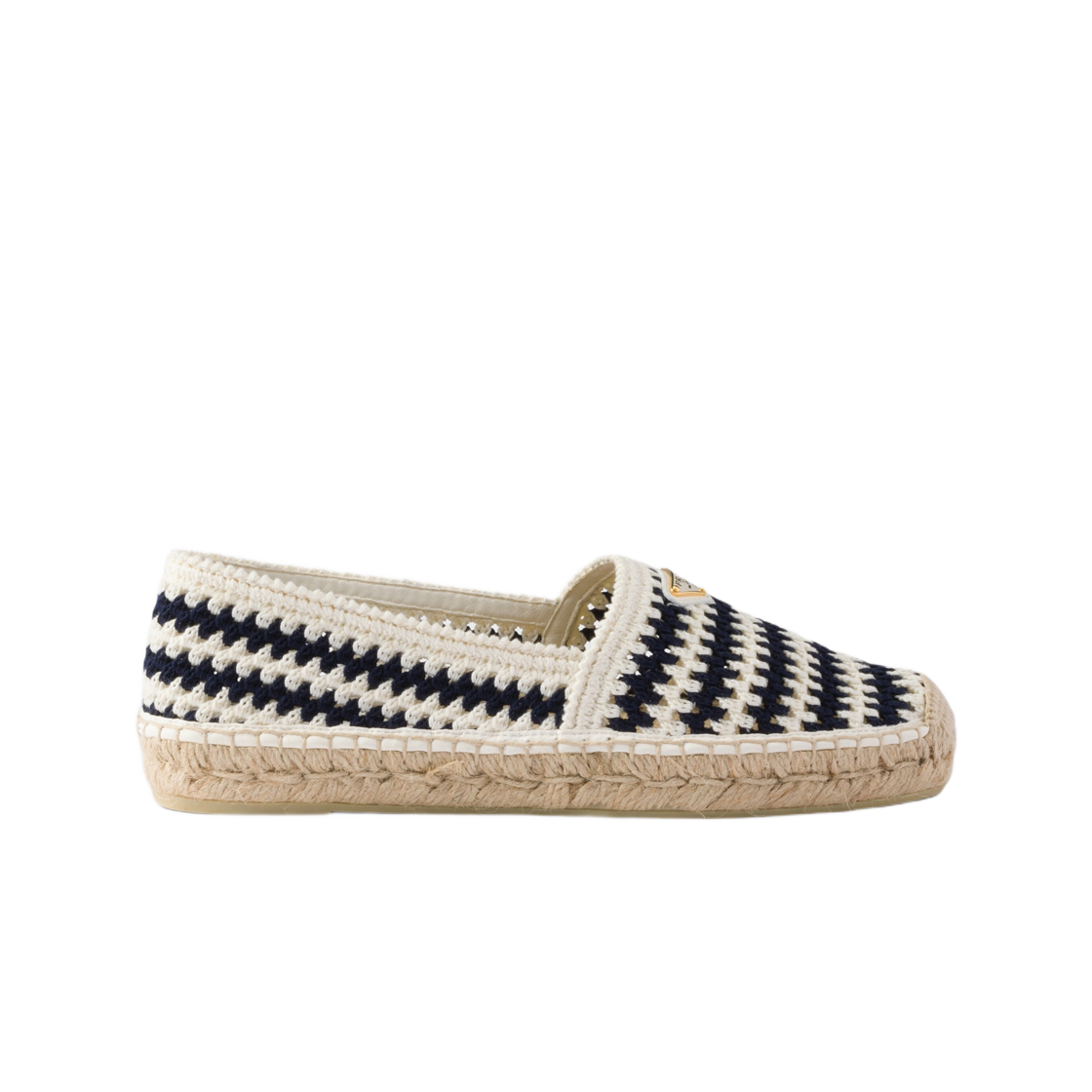 (W) 프라다 크로쉐 에스파드리유 네이비((W) Prada Crochet Espadrilles Navy) - 1