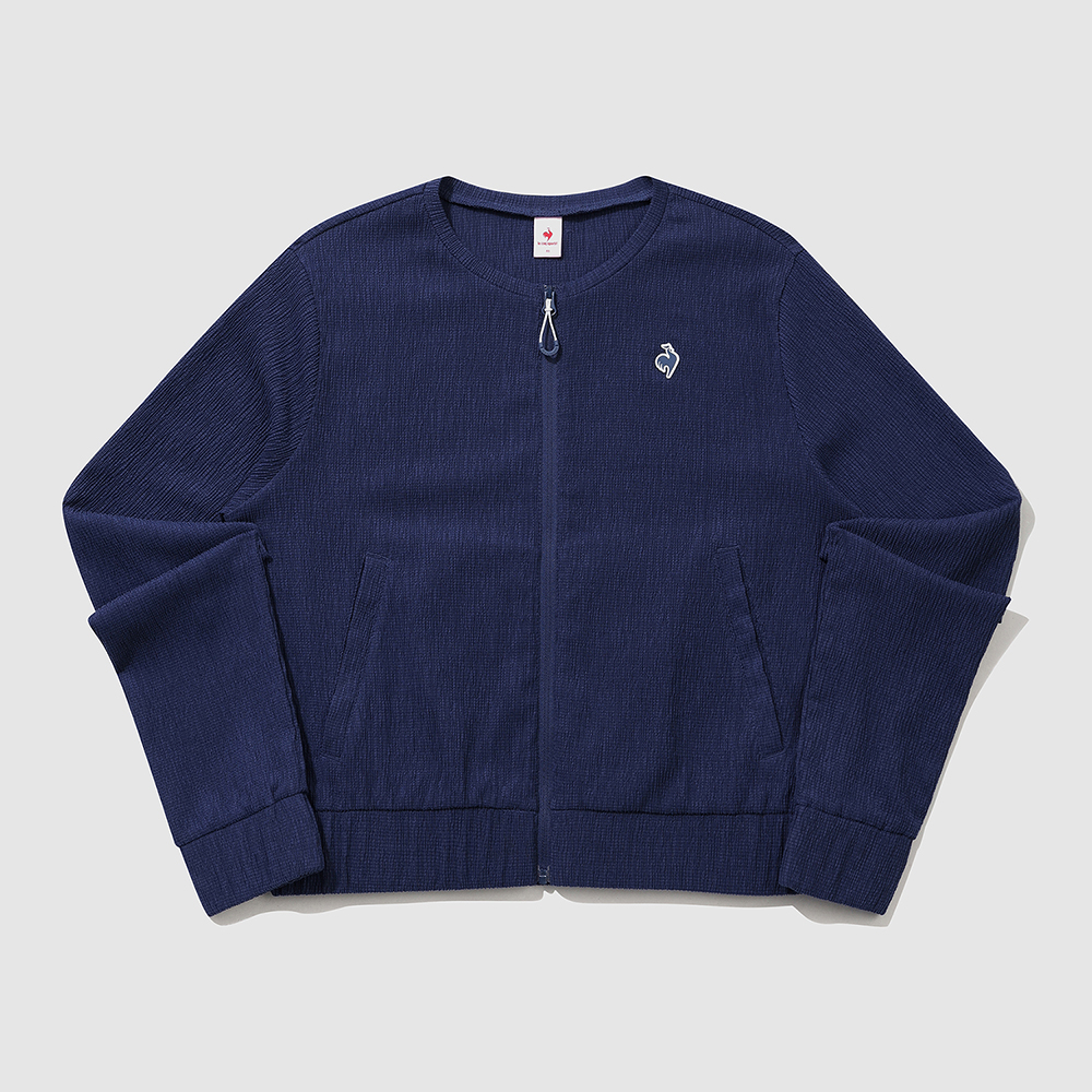 르꼬끄 스포르티브 여성 플리츠 자켓 - 네이비(QQ222OJK52)(le coq sportif Womens Pleated Long-Sleeve Zip-Up Light Navy) - 2