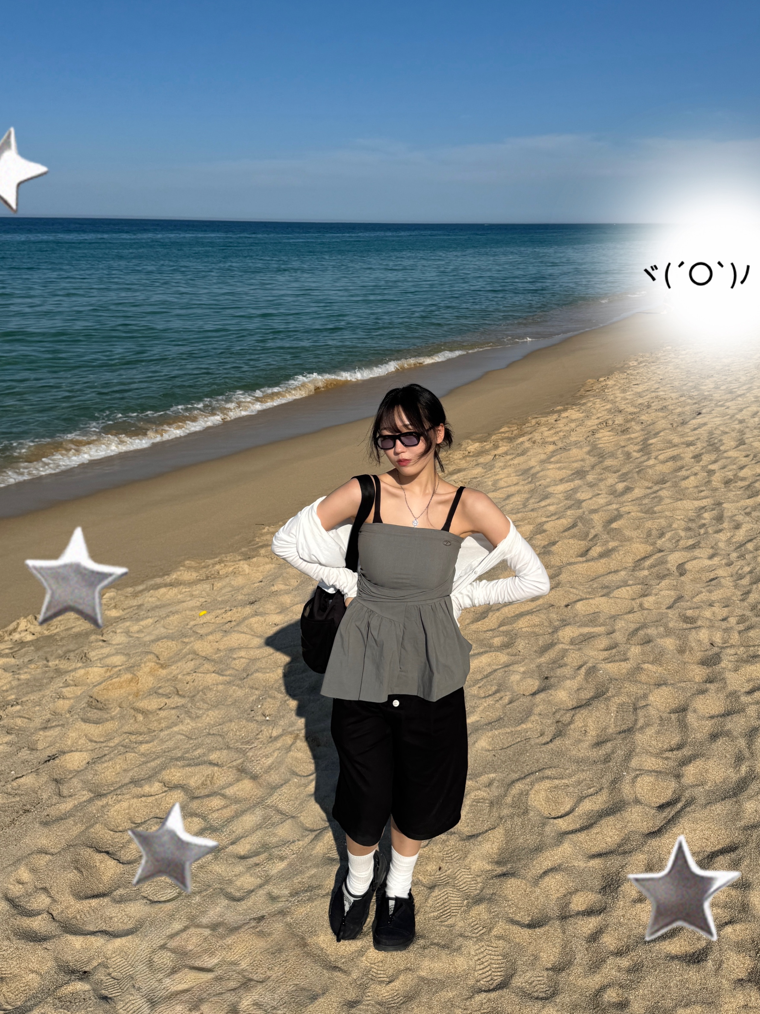 Mischief Mesh Pocket Cross Bag Black, Huey Receipt Pin Tuck Bermuda Pants Black ์ฐฉ์ฉ ์คํ์ผ - 1