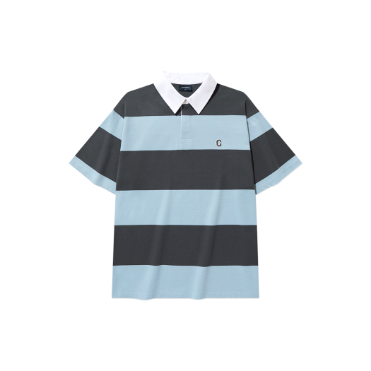 CO2502ST07CH Covernat C Logo Rugby Collar T-Shirt Charcoal
