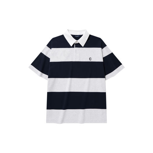 CO2502ST07DN Covernat C Logo Rugby Collar T-Shirt Dark Navy