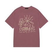 SSERPE Cast Dreams No Worries Pigment Half Sleeve T Coral Pink