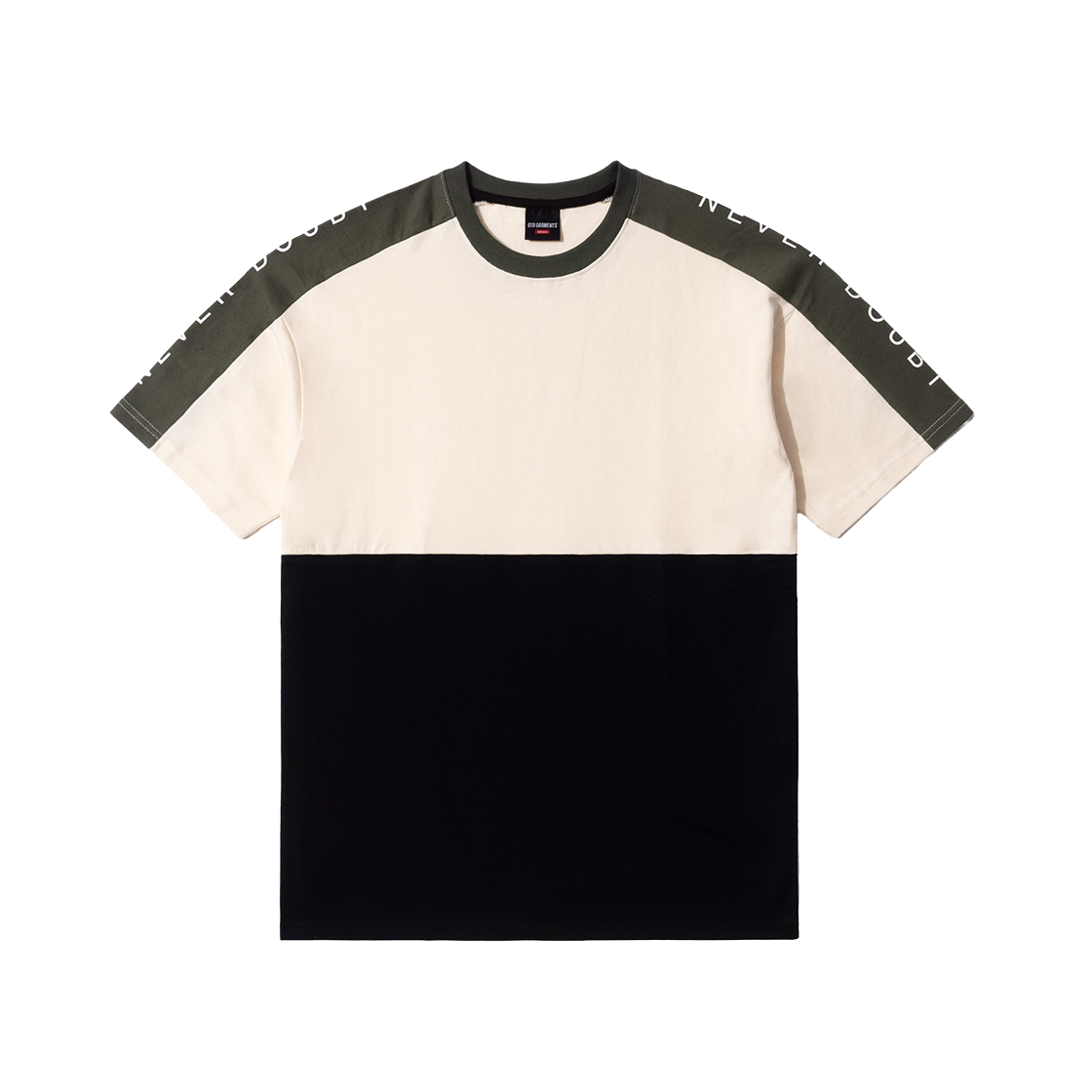 큐티에잇 가먼츠 트리컬러 티 카키(QT8 GARMENTS Tricolor Tee Khaki)