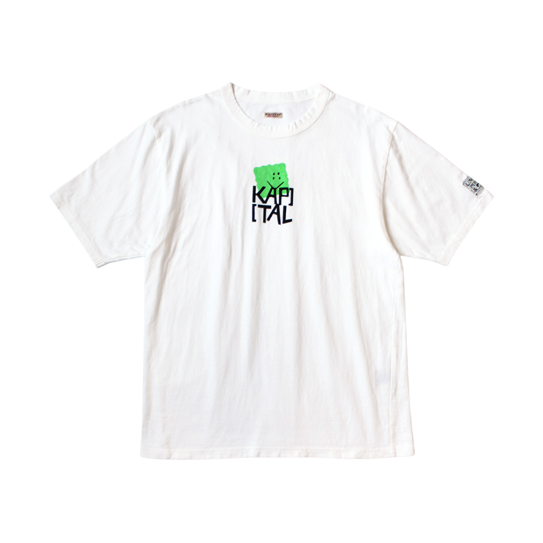 캐피탈 20 텐지쿠 루키 크루 티셔츠 패키쉬 캡 Pt 그린(Kapital 20 Tenjiku Rookie Crew T-Shirt Peckish Kap Pt Green)