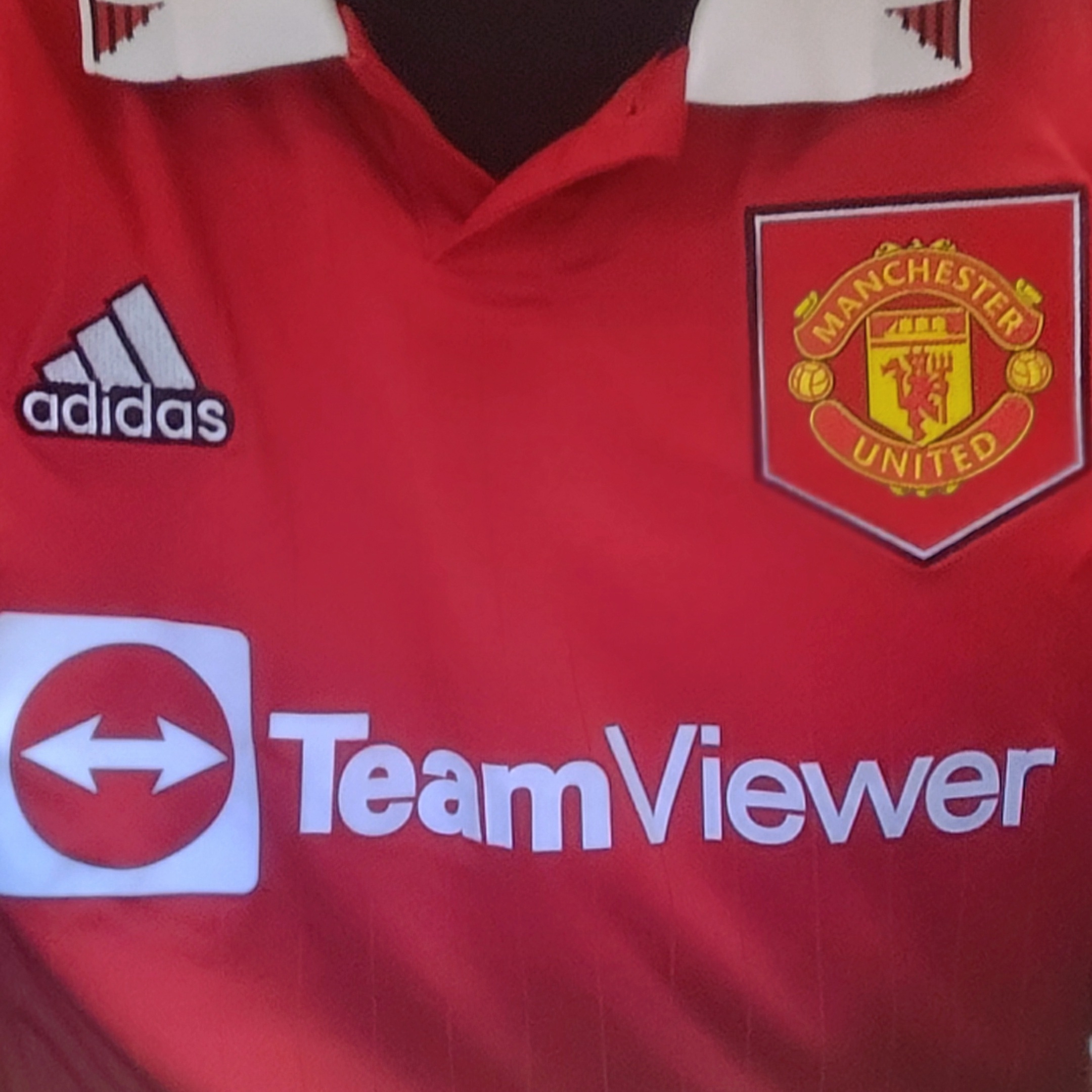 Adidas Manchester United 2022/23 Home Jersey Real Red - US Sizing (Non Marking Ver.) 착용 스타일