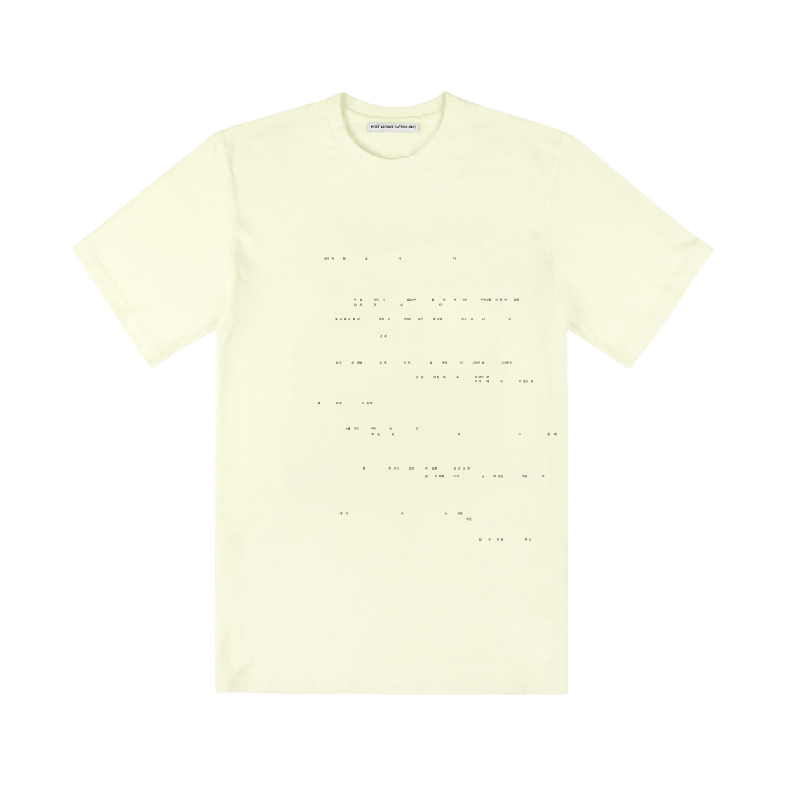 포스트 아카이브 팩션 (파프) 수베니어 티셔츠 9 아이보리(Post Archive Faction (Paf) Souvenir T-Shirt 9 Ivory)