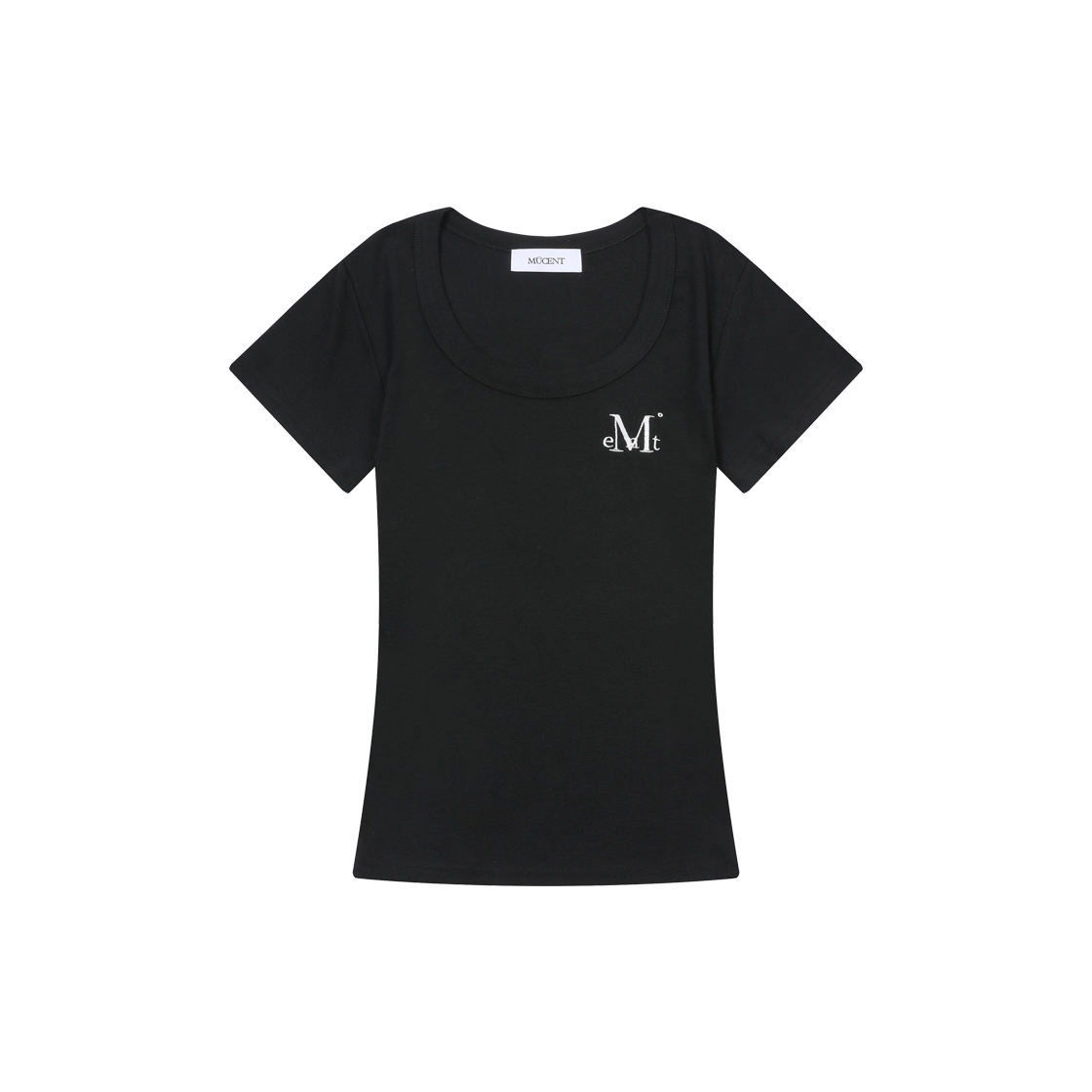 P00000WW MUCENT Ferring Midi Round Neck Half T Black