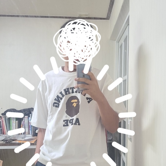 BAPE College T-Shirt White 착용 스타일