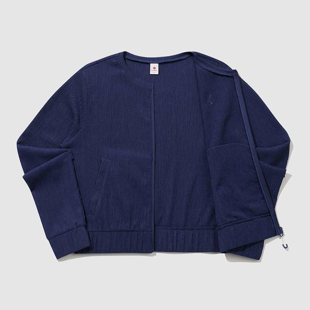 르꼬끄 스포르티브 여성 플리츠 자켓 - 네이비(QQ222OJK52)(le coq sportif Womens Pleated Long-Sleeve Zip-Up Light Navy) - 4