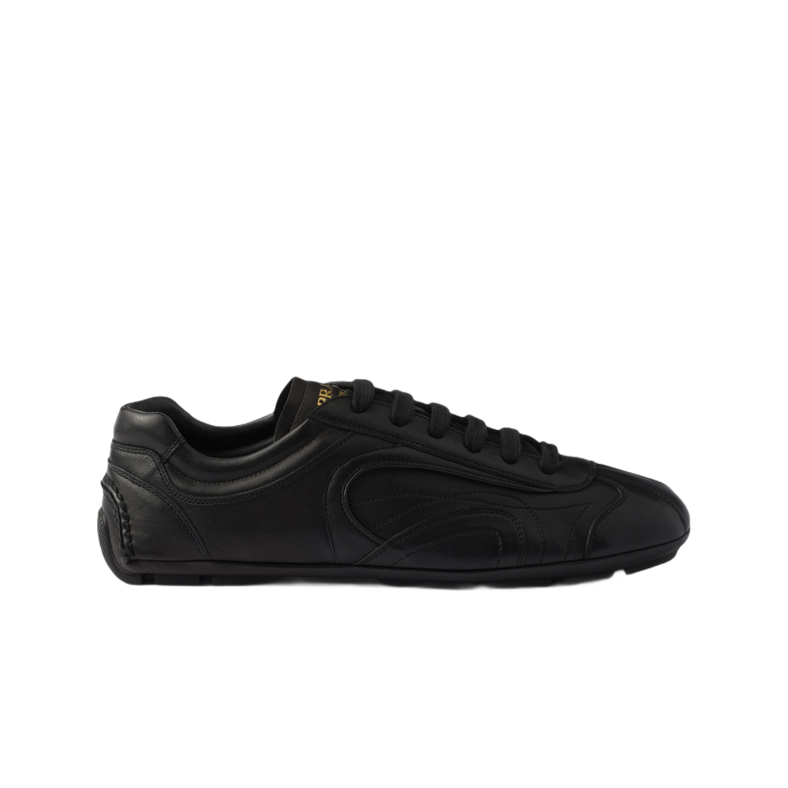 4E1165-EFX-F0002 Prada Montecarlo Re-Edition 2005 Antiqued Nappa Leather Sneakers Black