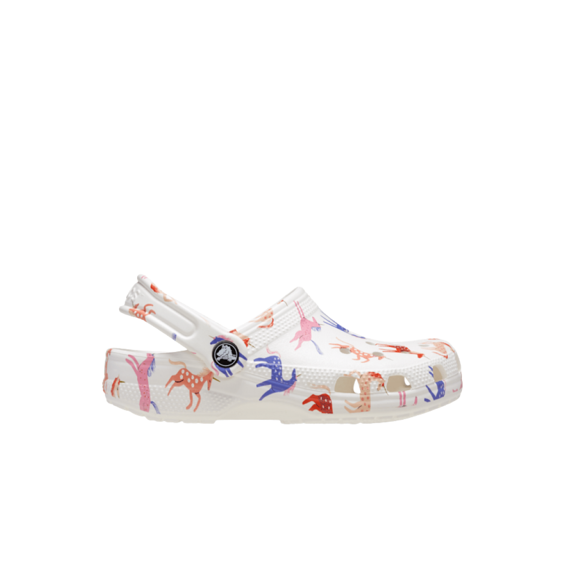 209695-9CD (Kids) Crocs Classic Character Print Clog White