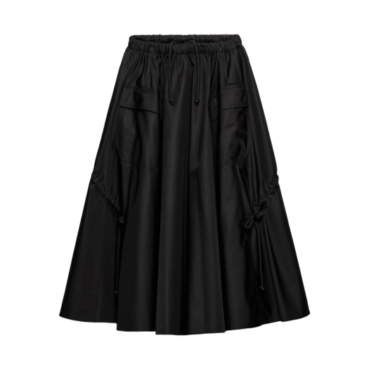 21Y000-1WQ8-F0002 (W) Prada Re-Nylon Circle Skirt Black