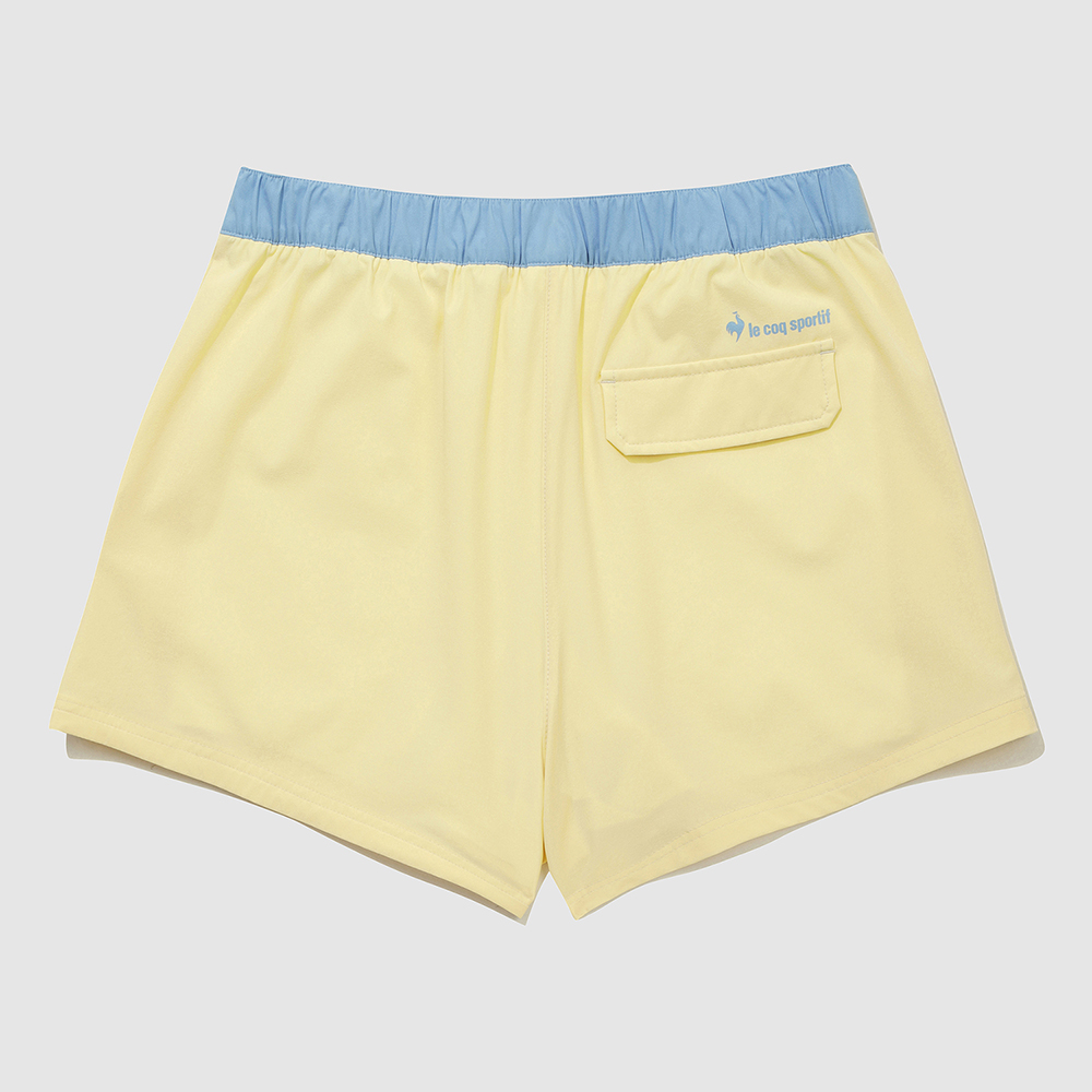 르꼬끄 스포르티브 여성 워터 레귤러핏 3부 보드숏(레깅스내장) - 옐로우(QQ222SHP65)(le coq sportif Wave Sunday Women's Board shorts (with Built-in Inner Leggings) Yellow) - 3