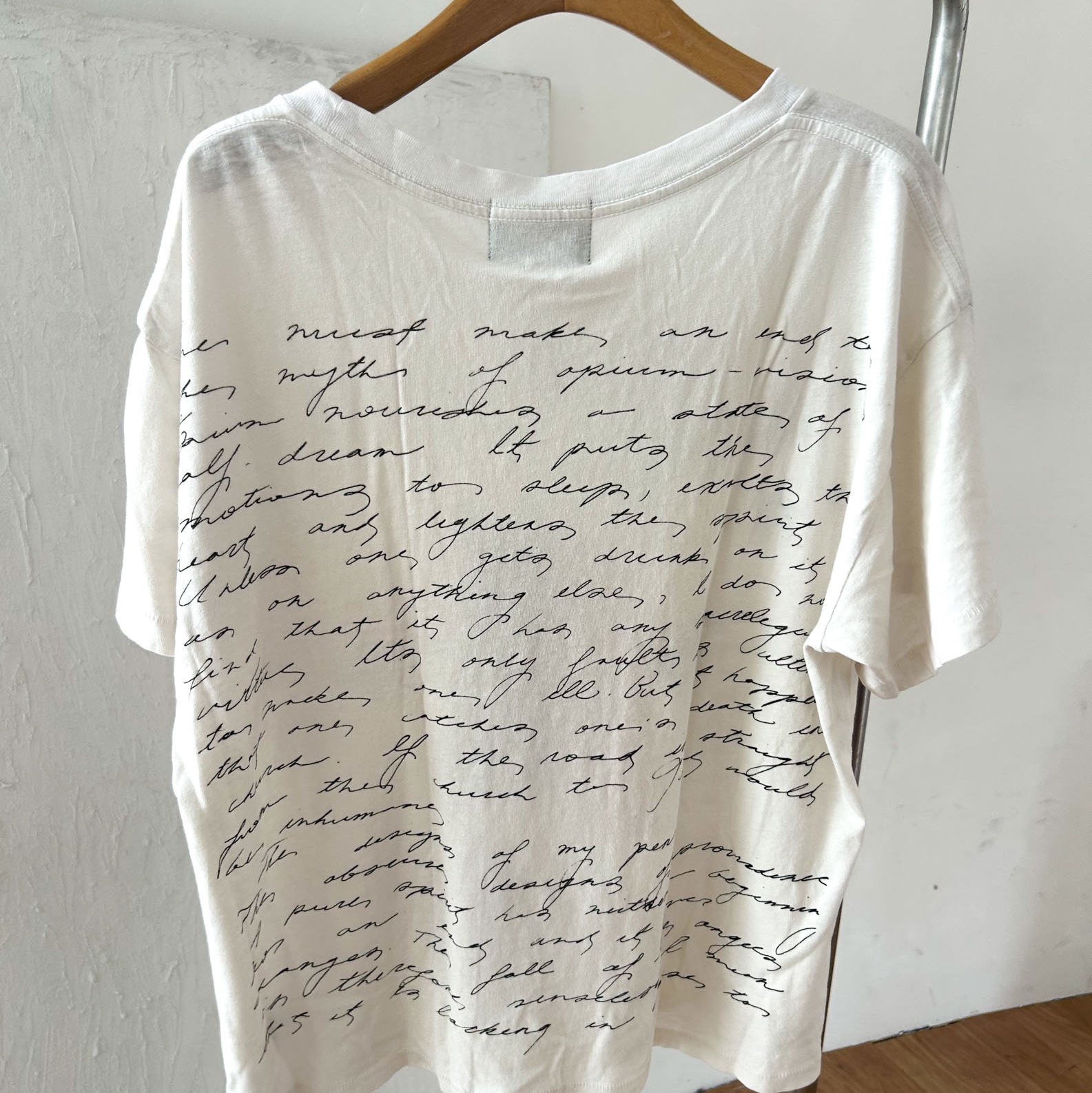 Enfants Riches Deprimes My Role In The War T-Shirt Faded White 착용 스타일 - 2
