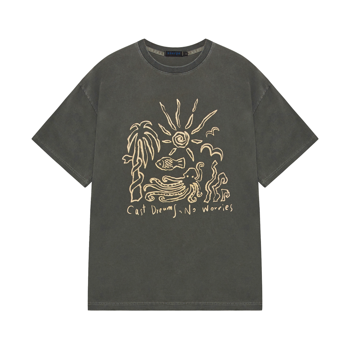 쎄르페 캐스트드림 노워리스 피그먼트 반팔티 카키