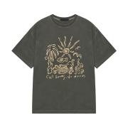 SSERPE Cast Dreams No Worries Pigment Half Sleeve T Khaki