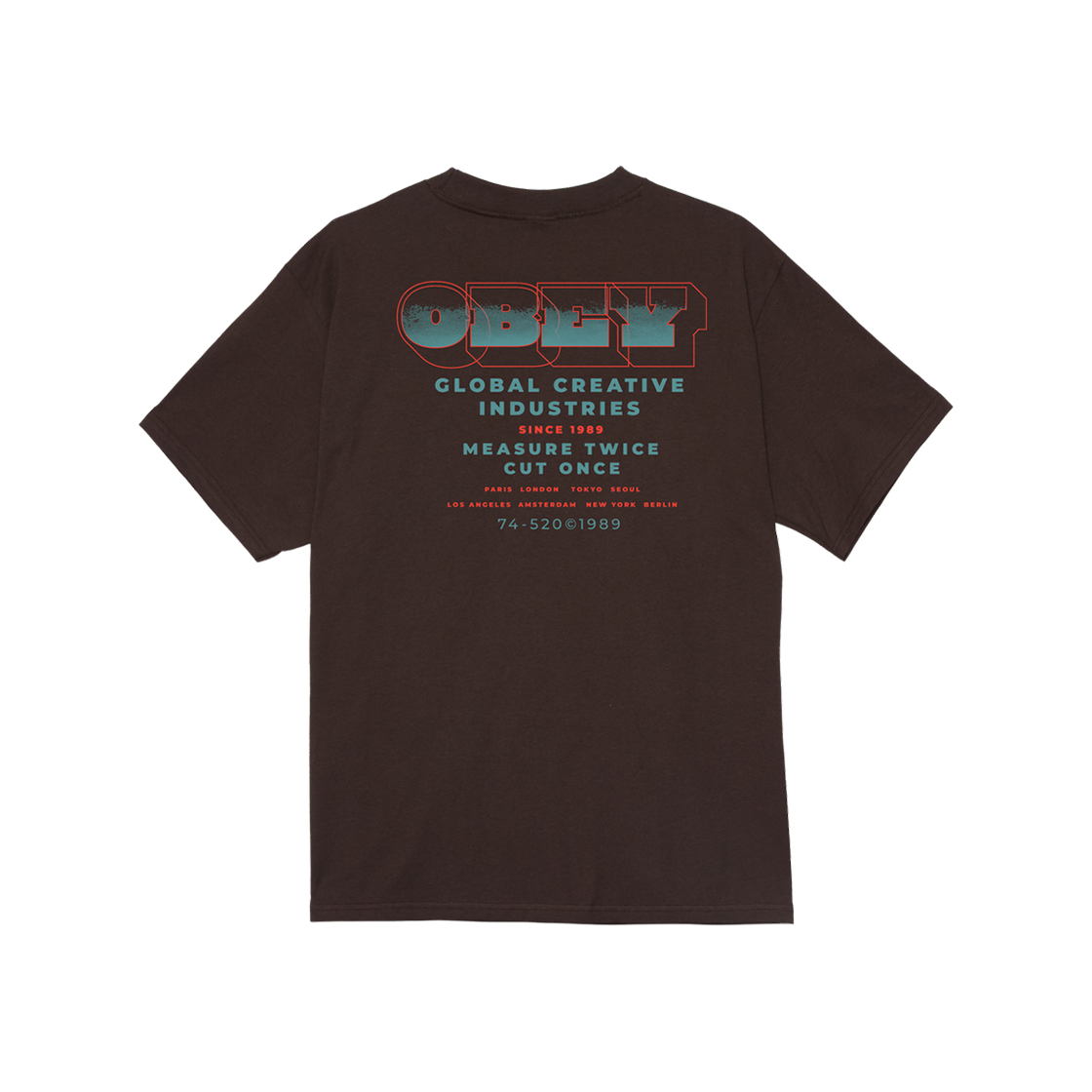 오베이 메저 트와이스 티셔츠 자바 브라운(Obey Measure Twice T-Shirt Java Brown) - 1