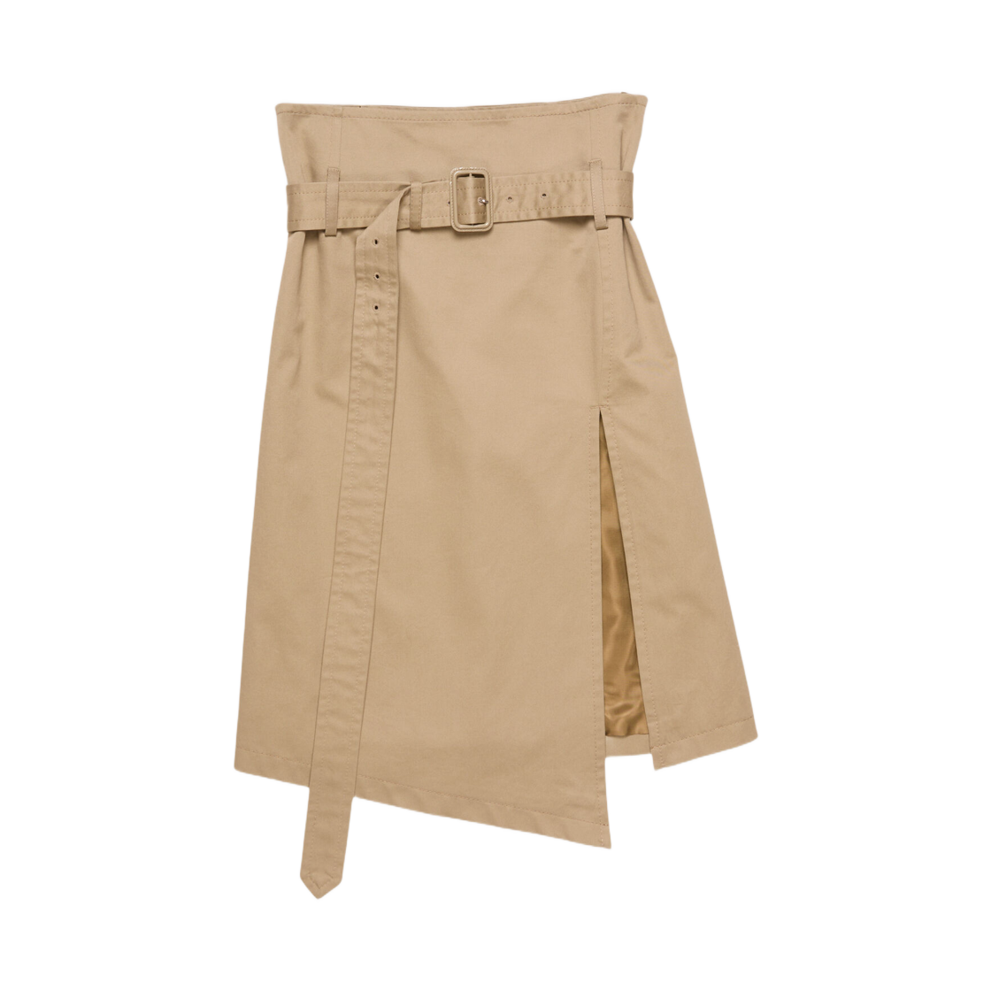(W) 아크네 스튜디오 벨티드 트윌 스커트 베이지((W) Acne Studios Belted Twill Skirt Beige) - 1