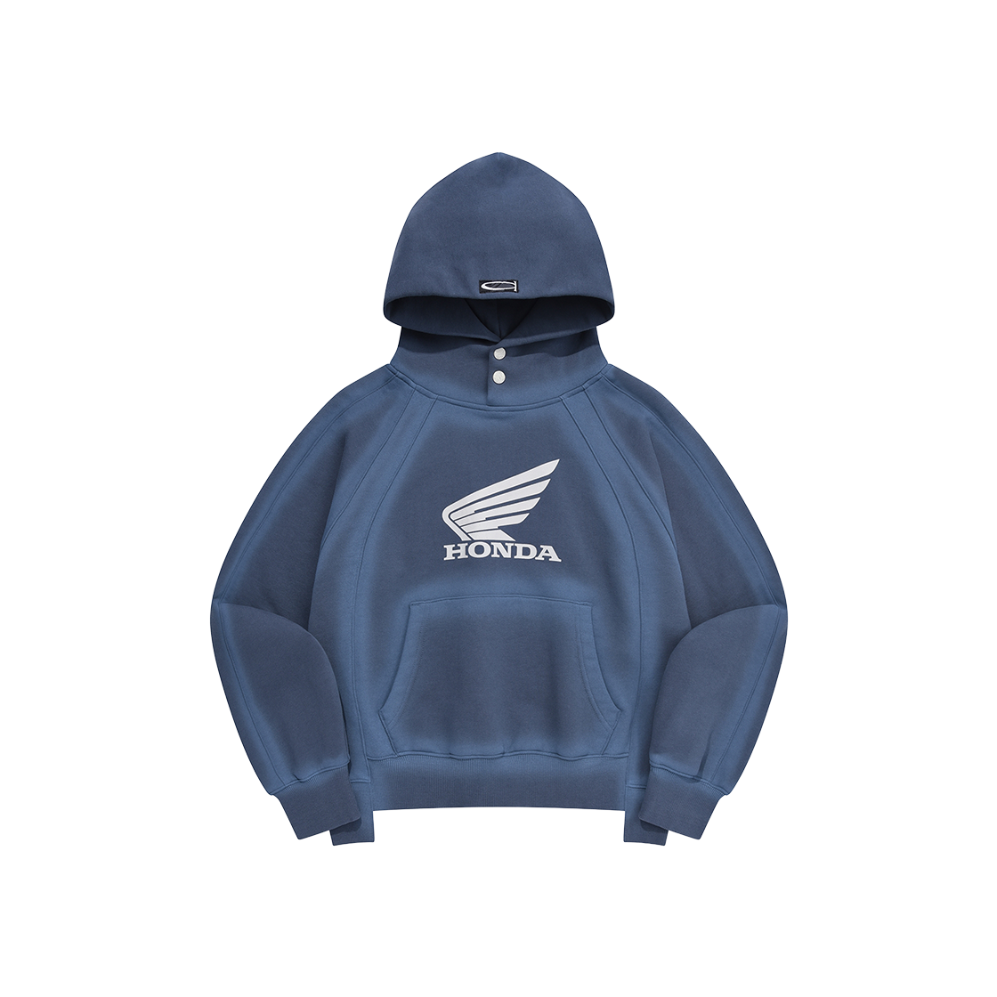 혼다 빈티지 컷오프 크롭 후디 스프레이 그린 블루