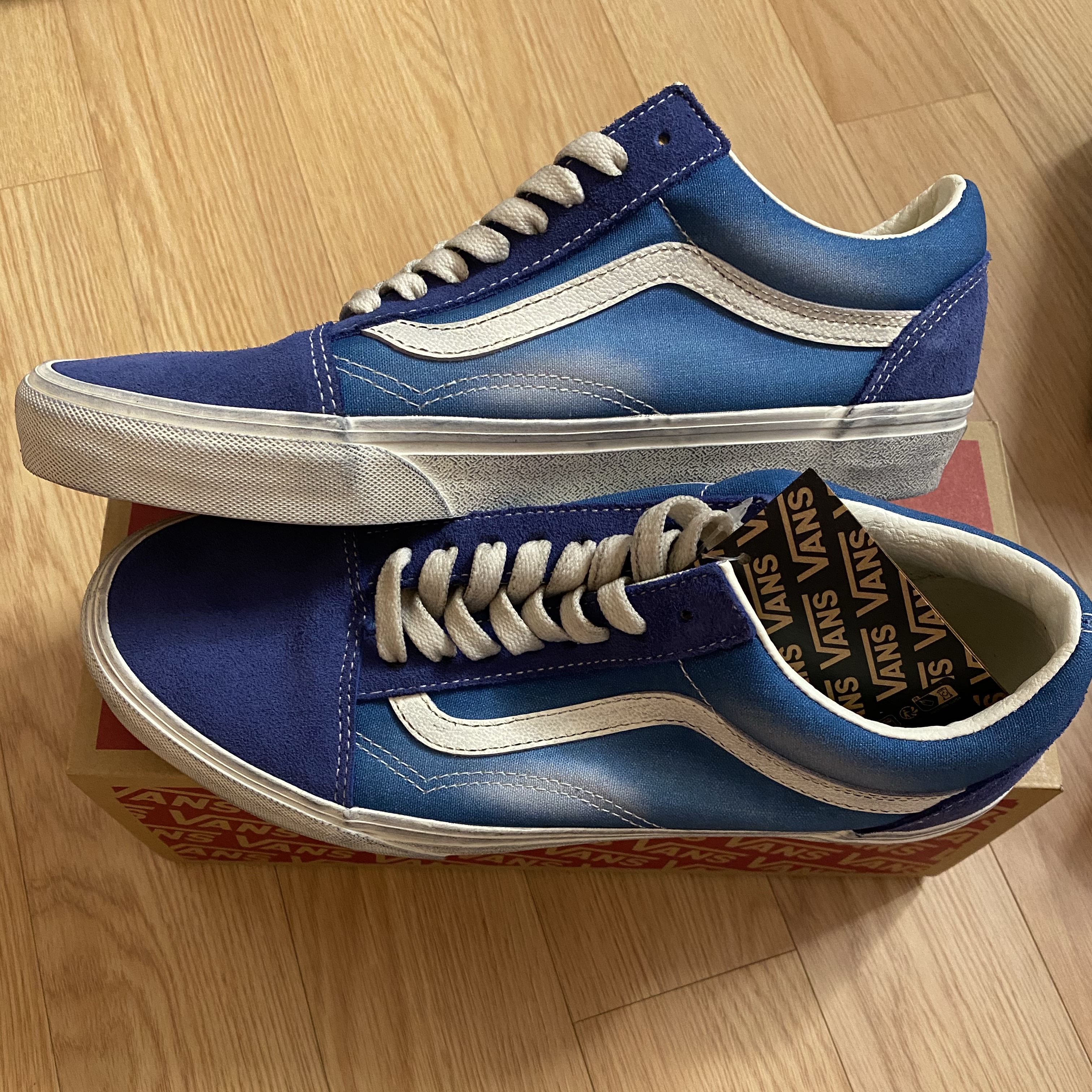Vans Old Skool Wave Washed Blue 착용 스타일