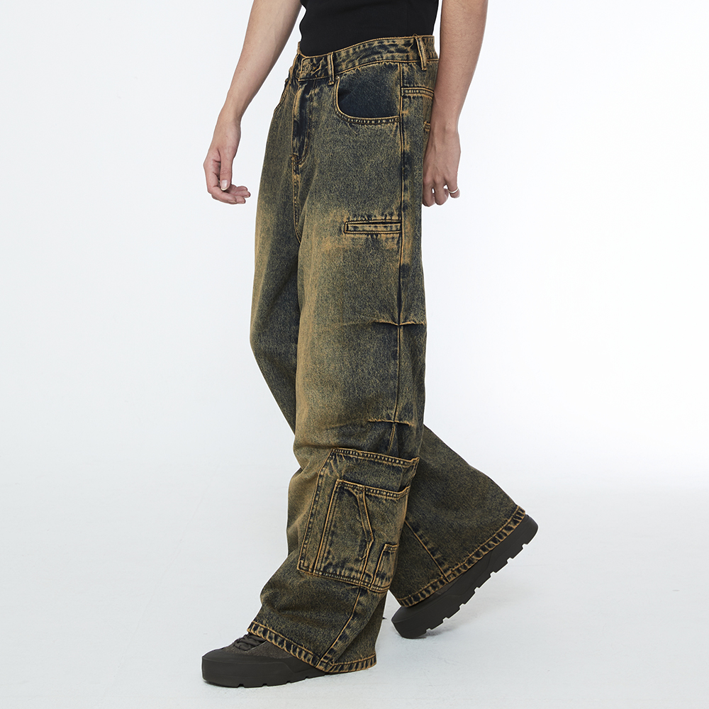 쎄르페 멀티포켓 카펜터 와이드 데님팬츠 데저트블루(SSERPE Multi Pocket Carpenter Wide Denim Pants Desert Blue) - 3