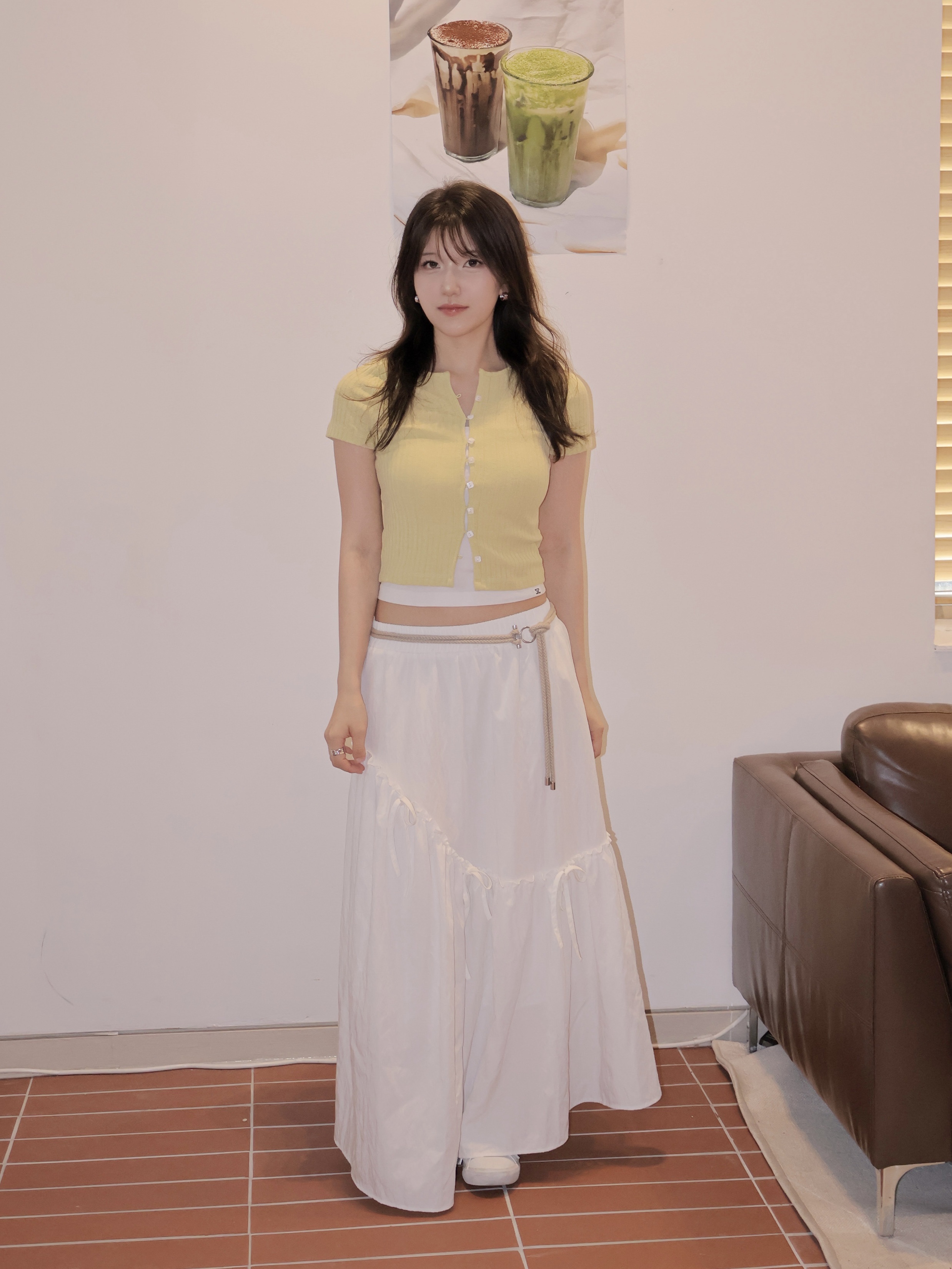 [30%적립] Polo Ralph Lauren Heritage Court II Leather Sneakers White Black, LAZYZ Sweet Summer Cotton Long Skirt White 착용 스타일 - 1