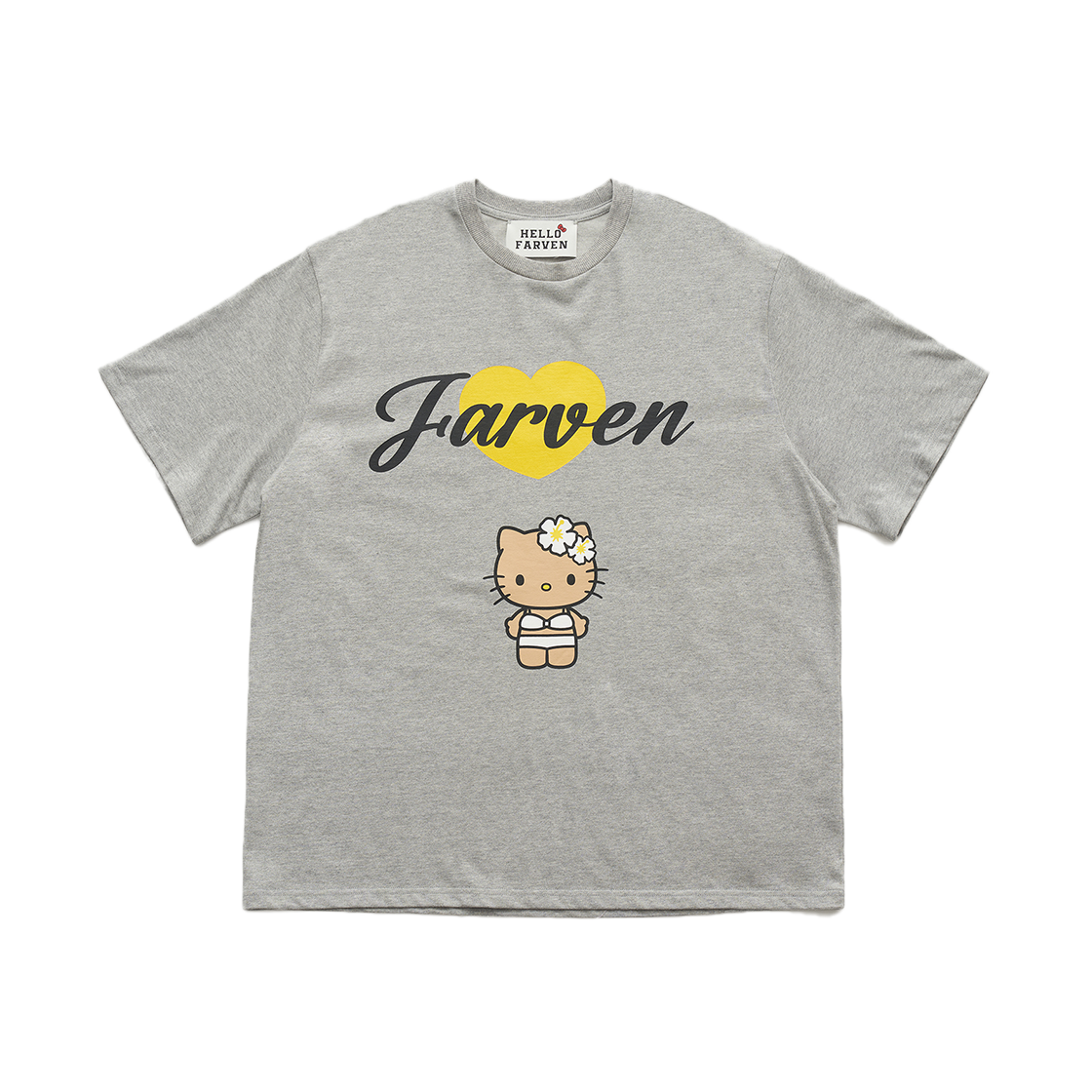 파르벵 x 태닝 헬로 키티 비키니 티셔츠 그레이(Farven x Tanning Hello Kitty Bikini T-Shirt_Grey)