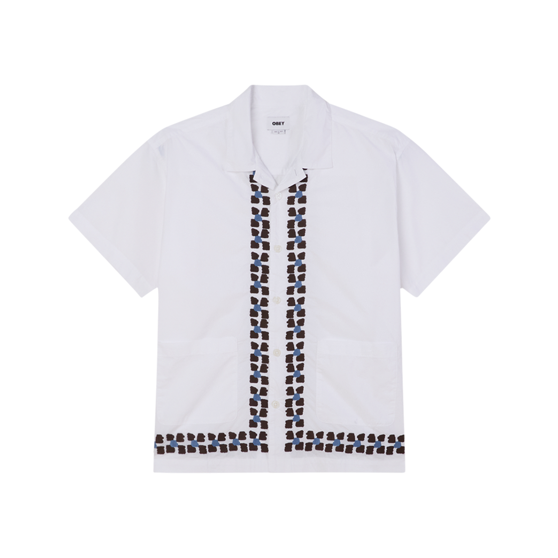 181210440 Obey Ruben Short Sleeve Shirt White Multi