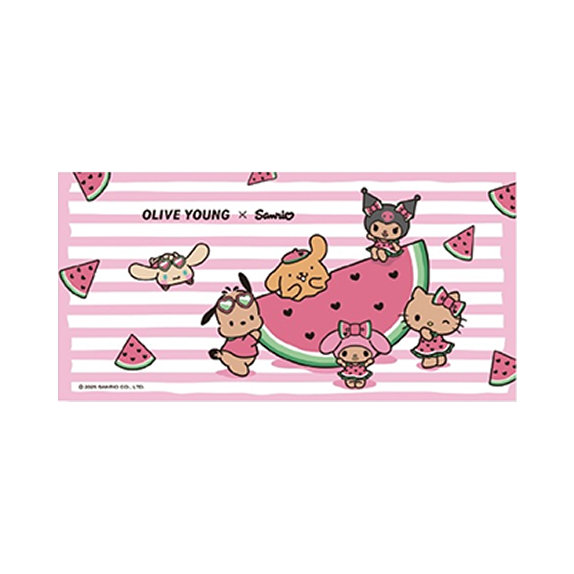 산리오 x 올리브영 러브 썸머 비치 타월 수박(Sanrio x Olive Young Love Summer Beach Towel Watermelon)