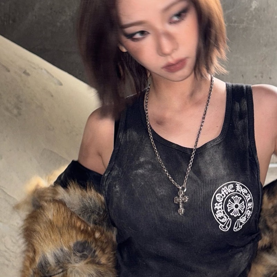 Chrome Hearts Horseshoe Tank Top Black 착용 스타일