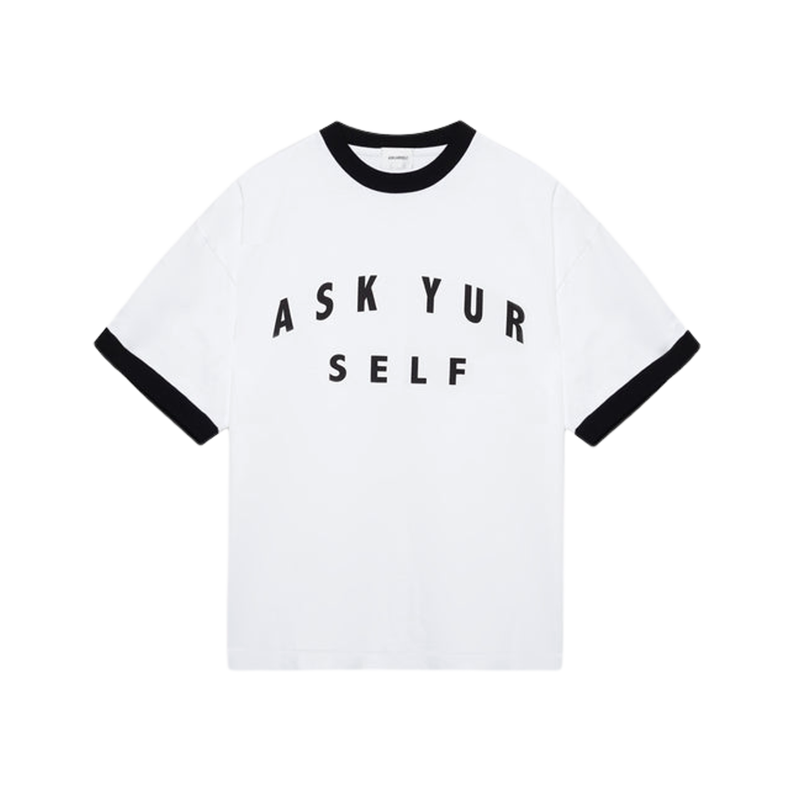 애스크유어셀프 컬리지 콘트라스트 티셔츠 화이트(Askyurself College Contrast T-Shirt White)