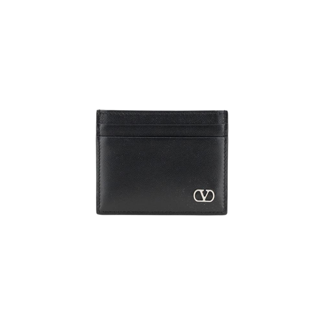 P0V09WVF0NO Valentino Leather Card Holder Black
