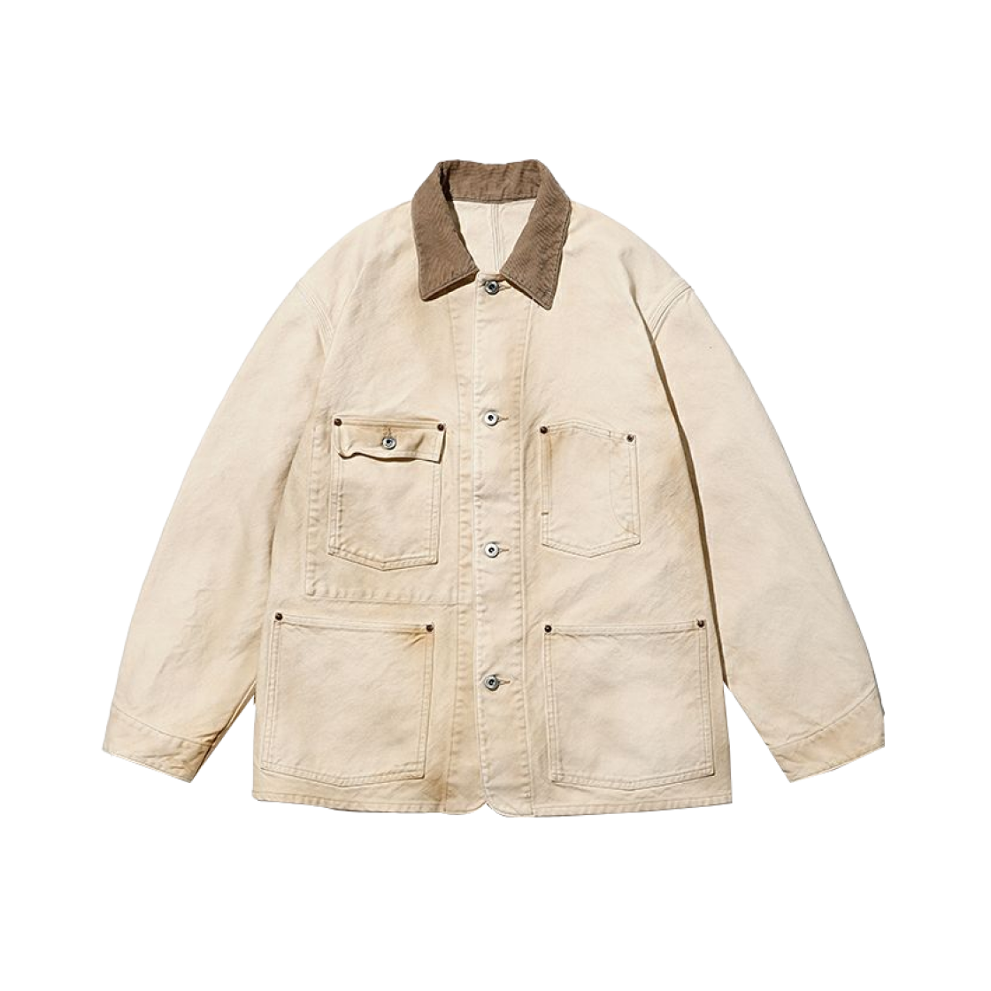 아프레쎄 빈티지 실크 헴프 커버올 자켓 베이지 - 25FW