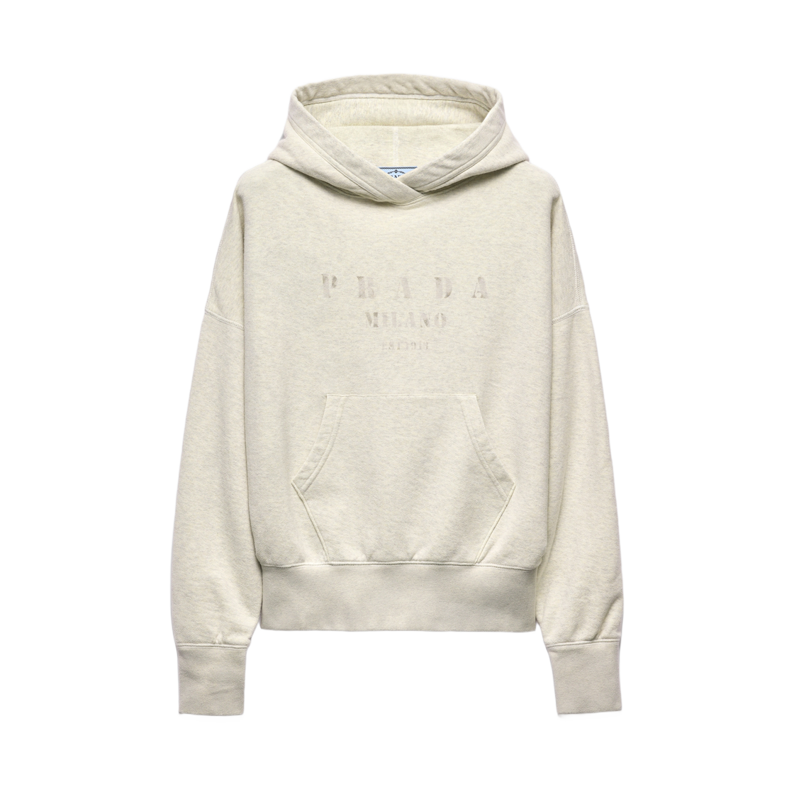 (W) 프라다 코튼 플리스 후드 내츄럴((W) Prada Cotton Fleece Hoodie Natural) - 1