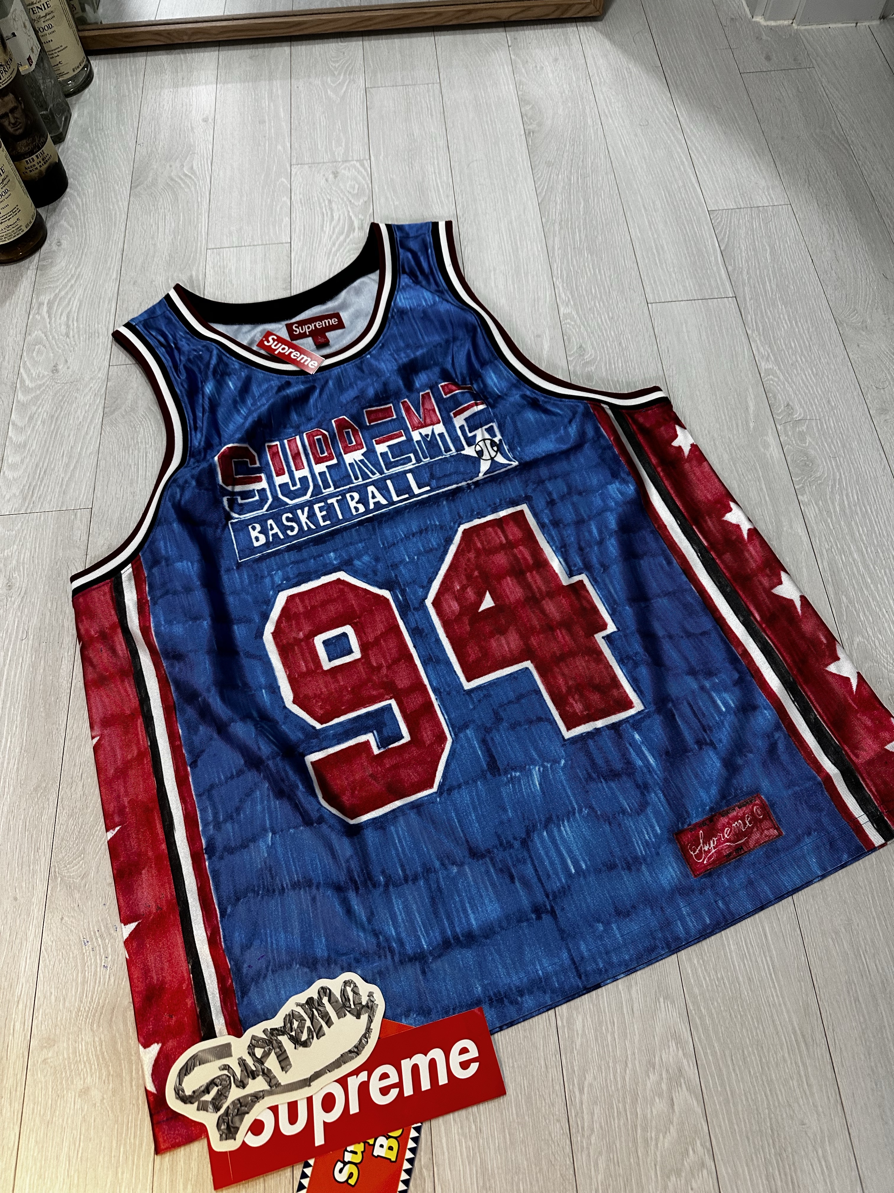 Supreme Marker Basketball Jersey Multicolor - 25SS 착용 스타일