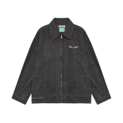 THIS IS FINE x FUNFLEX Oversized Work Jacket Artwork by DOEZNY Charcoal