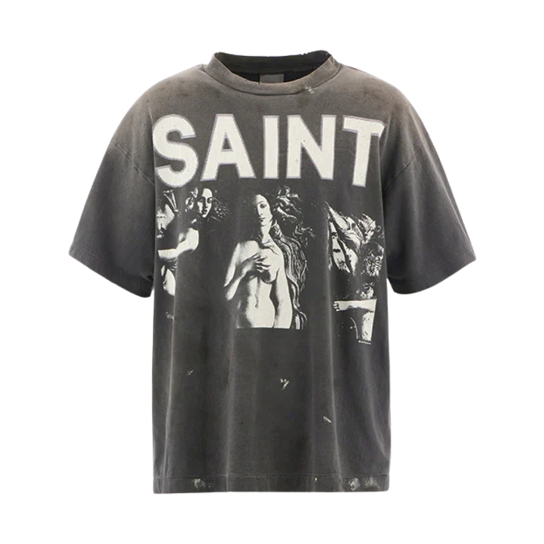 세인트 마이클 세인트 마리아 숏슬리브 티셔츠 블랙 - 25AW