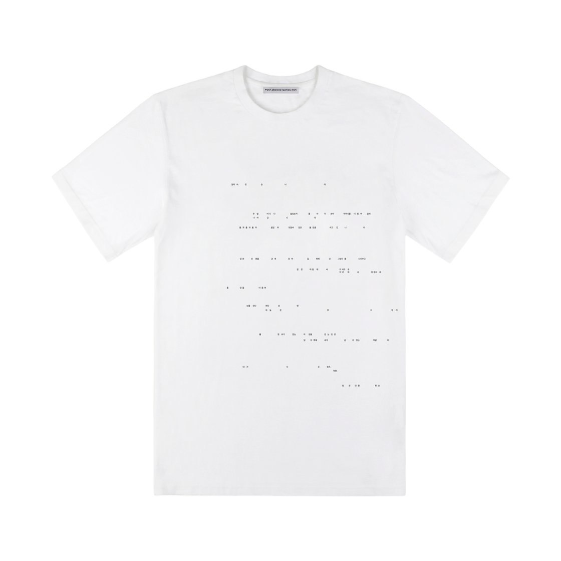 포스트 아카이브 팩션 (파프) 수베니어 티셔츠 9 화이트(Post Archive Faction (Paf) Souvenir T-Shirt 9 White)