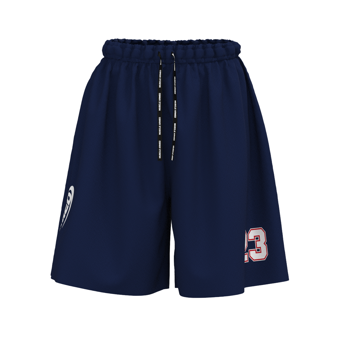MTHMPTL03-NV Muscle Armed ARMED 23 Jersey Bermuda Shorts Navy - #3