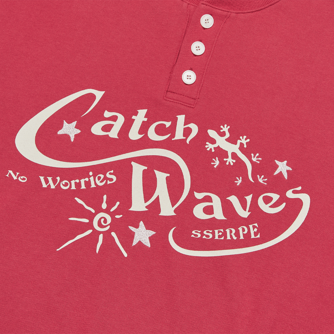 쎄르페 캐치 웨이브 헨리넥 스웨트셔츠 핑크(SSERPE Catch Waves Henly Neck Sweatshirts Pink) - 4