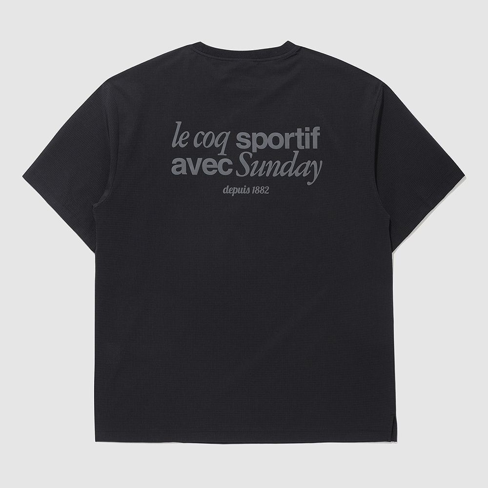 르꼬끄 스포르티브 유니 웨이브 선데이 에어닷 루즈핏 반팔 피스테 - 블랙(QQ223SWT63)(le coq sportif Wave Sunday Unisex Airdot Short-Sleeve Piste Black) - 3