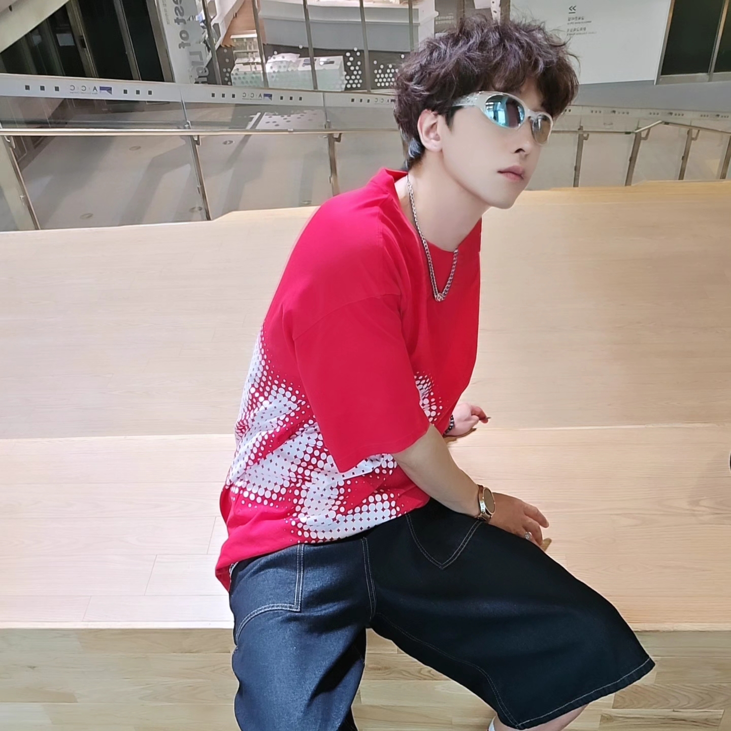 Supreme Halftone S/S Top Red - 24SS, Samsung Galaxy Watch6 44mm LTE Silver (Korean Ver.) 착용 스타일 - 6