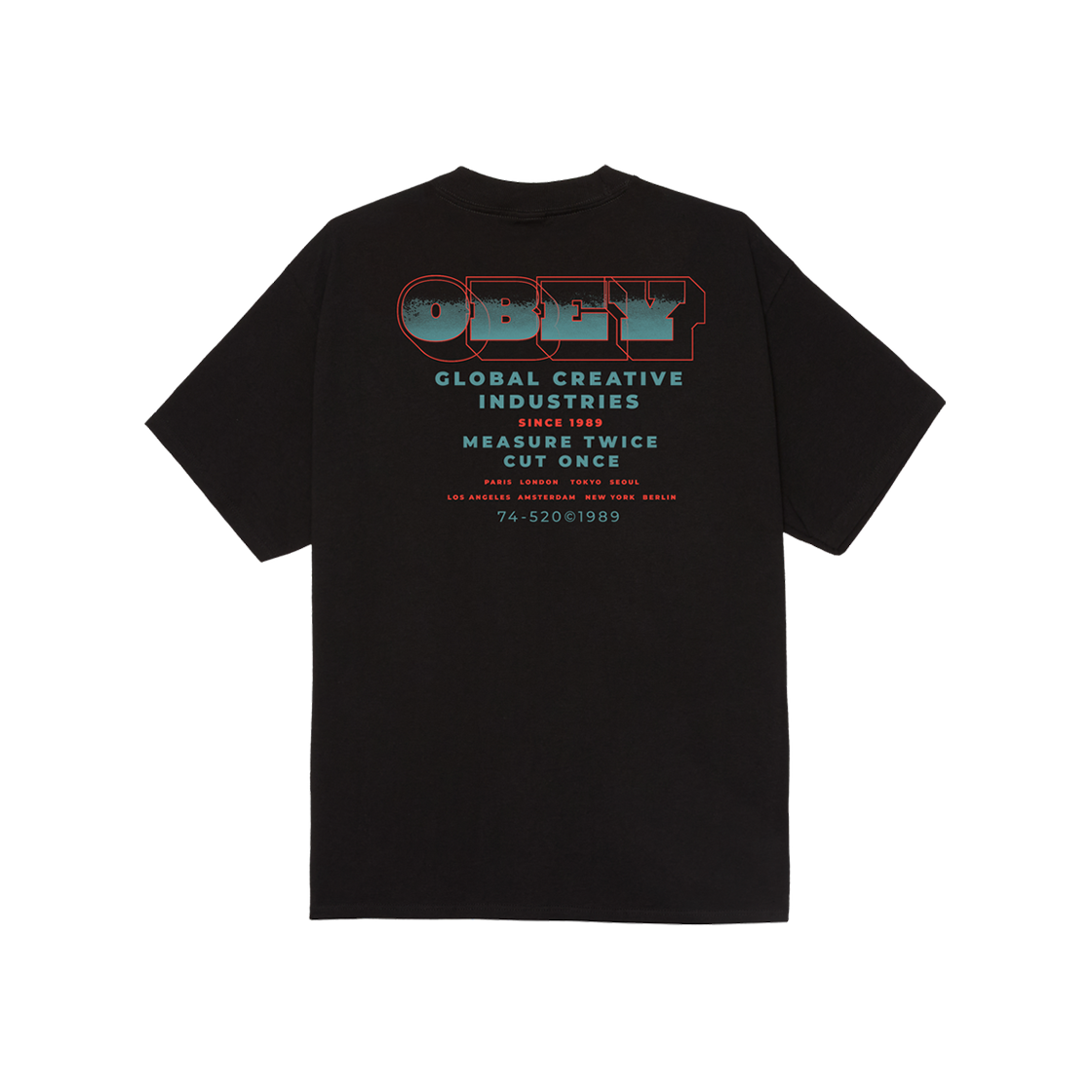 오베이 메저 트와이스 티셔츠 블랙(Obey Measure Twice T-Shirt Black) - 1