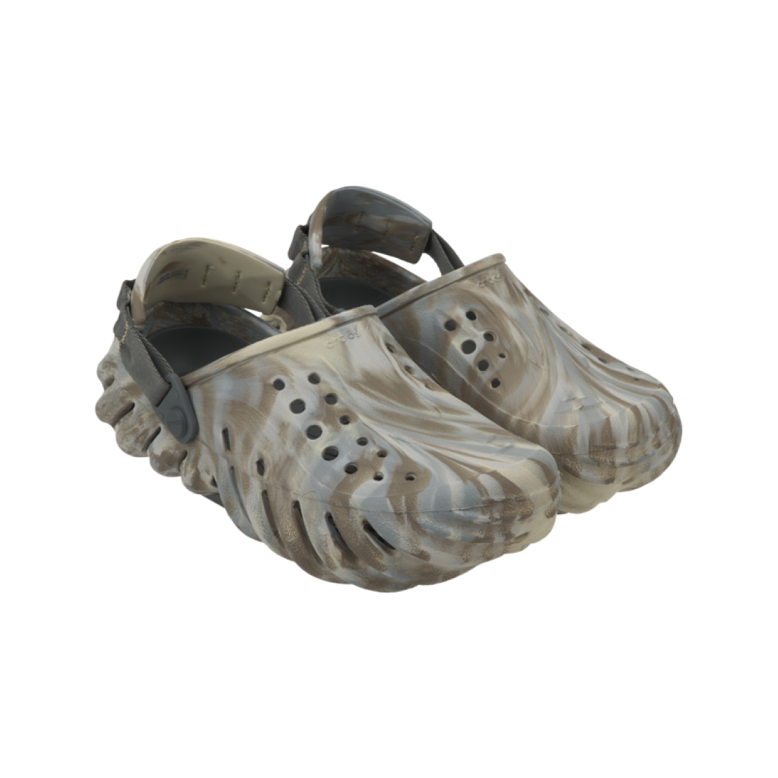 208454-2Y3 Crocs Echo Marbled Clog Bone Multi - #4