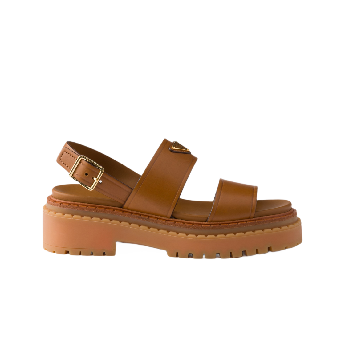 (W) 프라다 레더 샌들 라이트 탄((W) Prada Leather Sandals Light Tan) - 1